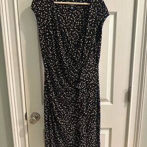 American Living Black Dress with White Dots